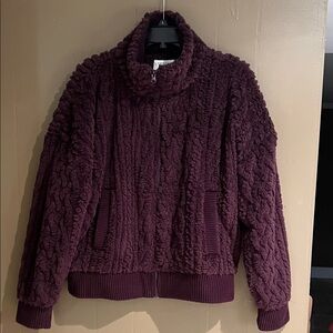 American Eagle Zip Up Sherpa Jacket  in Moonlight Sz M NEW